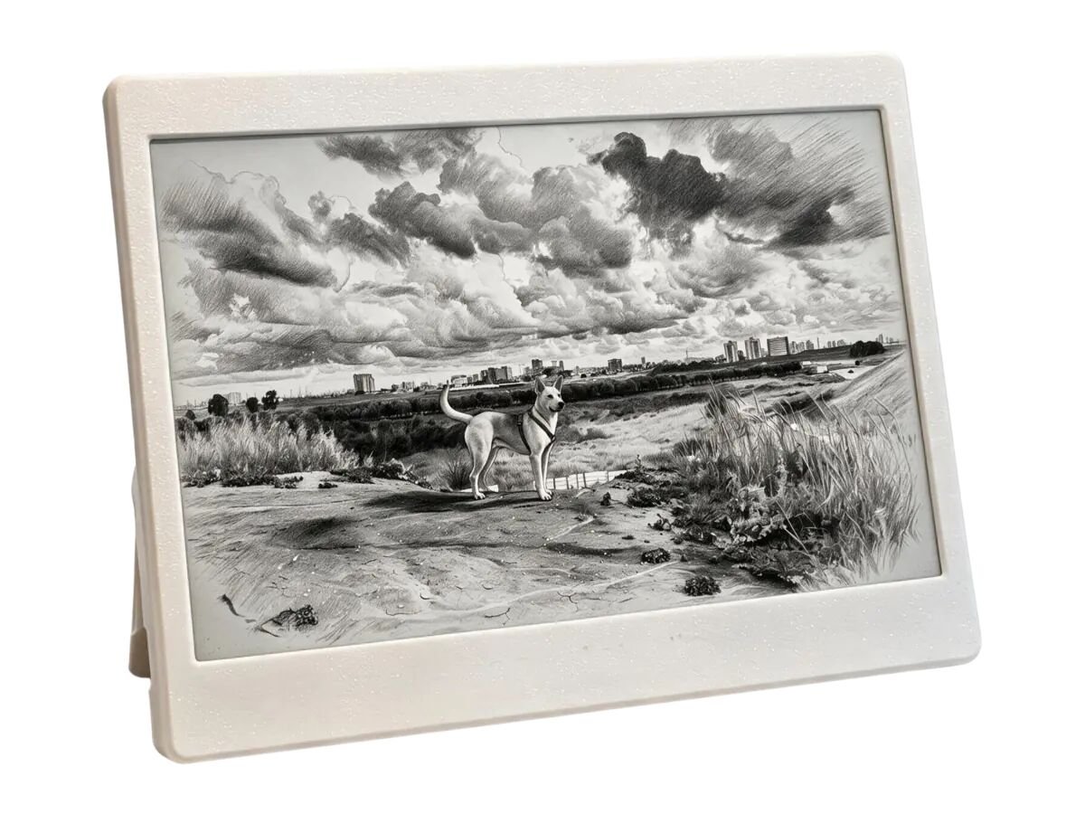 The same frame and the same drawing in soft cream